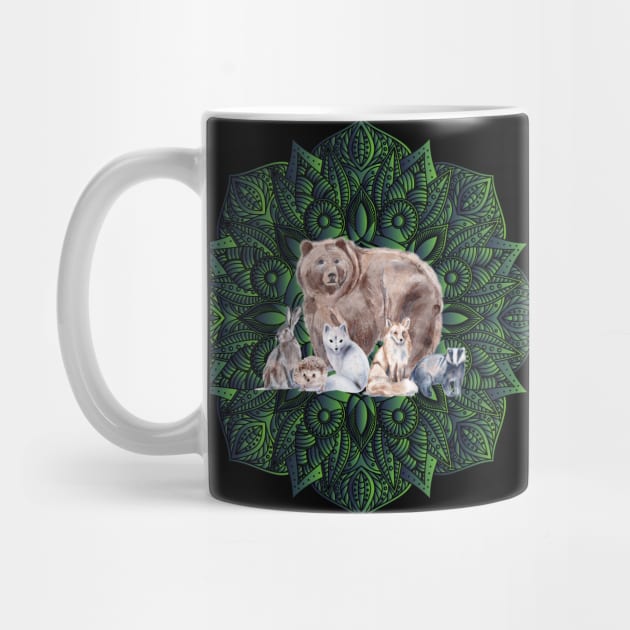 Mandala Rabbit Bear Hedgehog Fox Badger by SVGdreamcollection